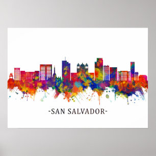 San Salvador El Salvador Skyline Poster