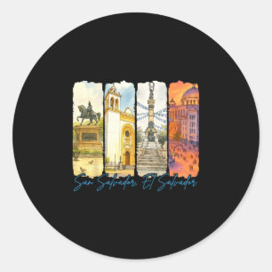 San Salvador El Salvador Traveling Trip Brushstrok Classic Round Sticker