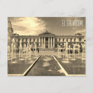 san salvador national palace sepia postcard