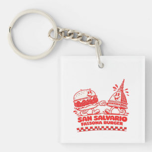 San Salvario Fassona Burger - Retro 30s Cartoon Key Ring
