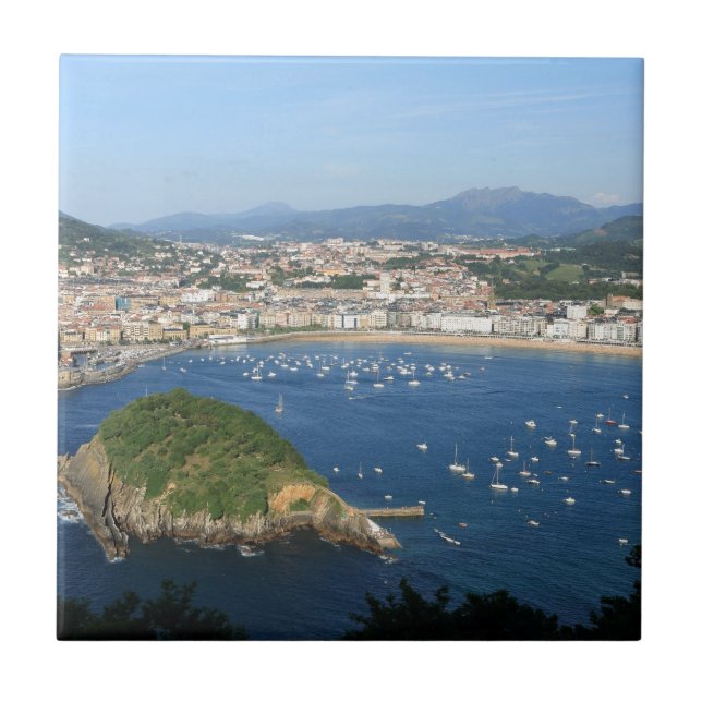 San Sebastian Basque Country Spain scenic view Ceramic Tile (Front)