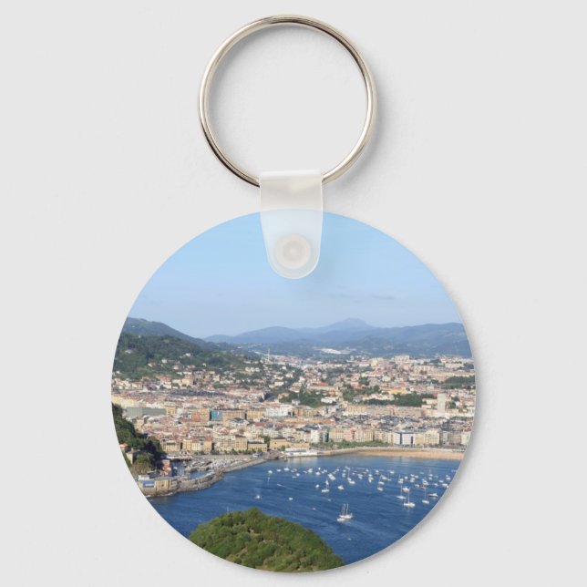 San Sebastian beautiful scenic coastline Key Ring (Front)