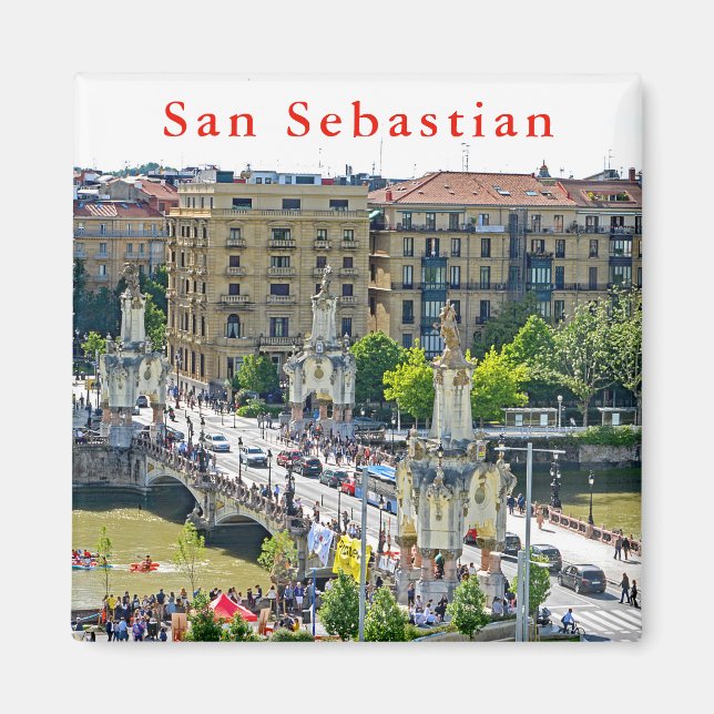 San Sebastian - Donostia. María Cristina Bridge. Magnet (Front)