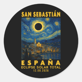 San Sebastián España Eclipse Solar Total 2026 Classic Round Sticker