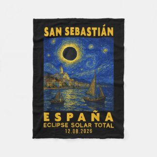 San Sebastián España Eclipse Solar Total 2026 Fleece Blanket