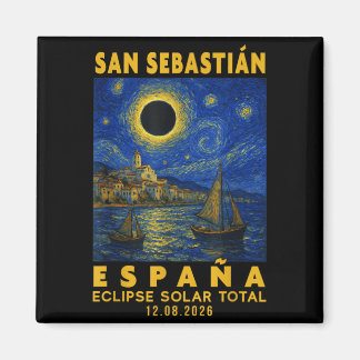 San Sebastián España Eclipse Solar Total 2026 Magnet