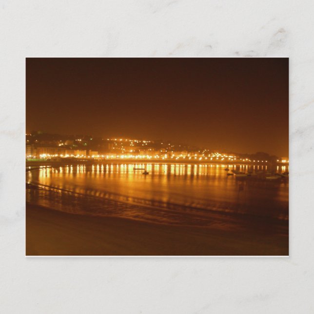 San Sebastian Night Lights Postcard (Front)
