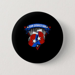 San Sebastian Puerto Rico Boxing Gloves Puerto Ric 6 Cm Round Badge