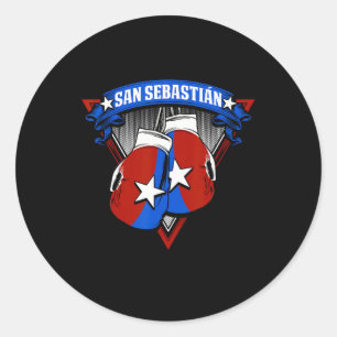 San Sebastian Puerto Rico Boxing Gloves Puerto Ric Classic Round Sticker
