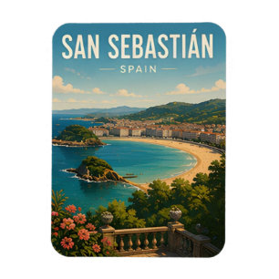 San Sebastian Spain Basque Coast And Food Travel  Magnet