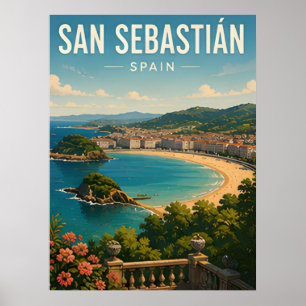 San Sebastian Spain Basque Coast And Food Travel Poster