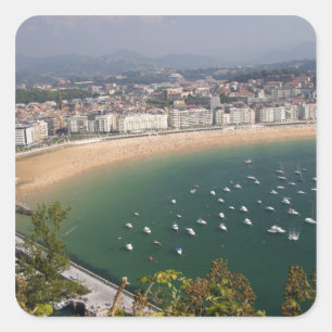 San Sebastian, Spain. The Basque city of San Square Sticker