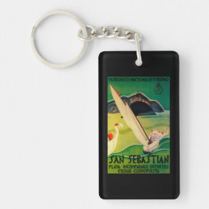 San Sebastian Vintage PosterEurope Key Ring