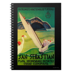San Sebastian Vintage PosterEurope Notebook