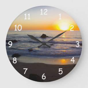 San Simeon Sunset 4 Large Clock