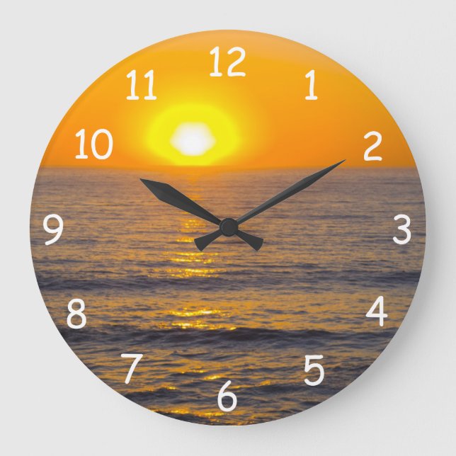 San Simeon Sunset 5 Large Clock (Front)