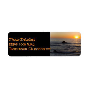 San Simeon Sunset Black 2 Address Label Return Address Label