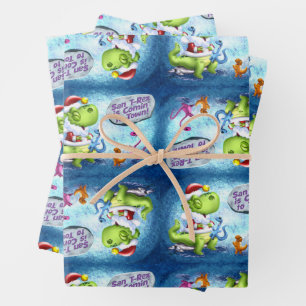SAN T-REX is COMIN' to TOWN! by Jeff Willis Art Wrapping Paper Sheet