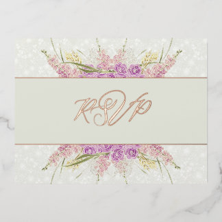 San Telmo Light Olive Ribbon RSVP Foil Invitation Postcard