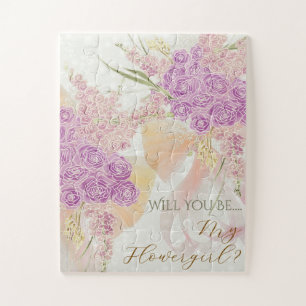 San Telmo Terracotta bow Dusty Rose-Flower Girl Jigsaw Puzzle