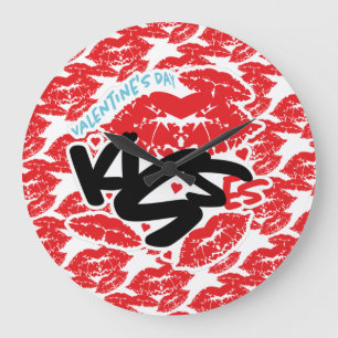 SAN VALENTIN and KISS KISSES/KISS LIPS COR KESO Large Clock