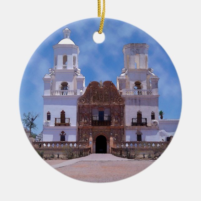 San Xavier del Bac Mission - Tucson, AZ Ceramic Ornament (Front)
