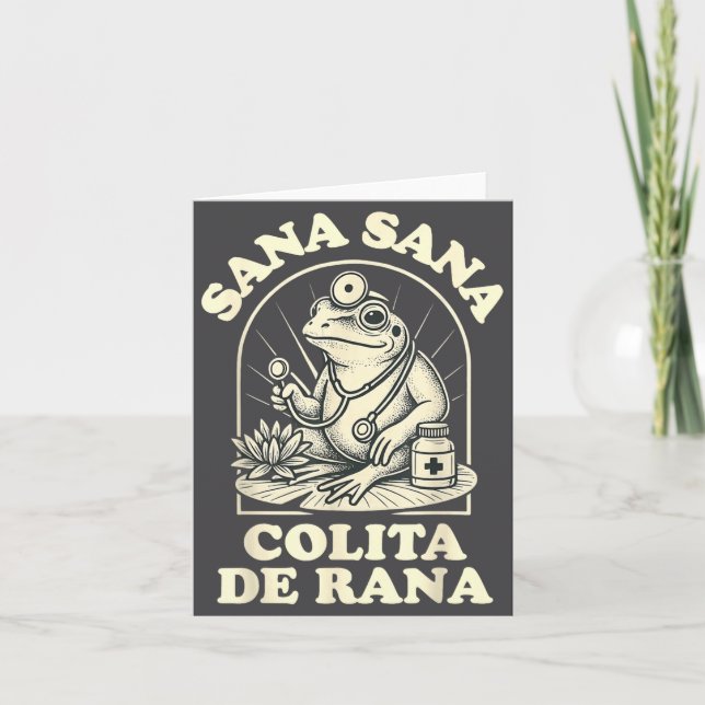 Sana Sana Colita De Rana Cute Frog Design  Card (Front)