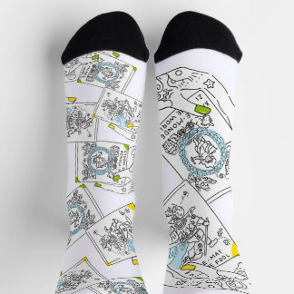 Sana Tarot THE FOOL & THE WORLD Socks
