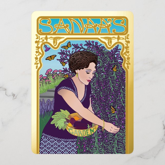 Sanaa's Garden Foil Holiday Card (Front)