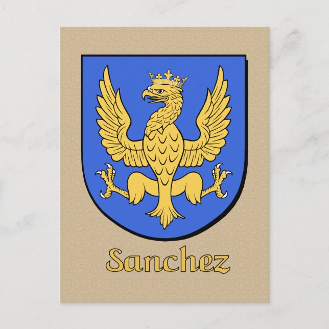 Sanchez Family Heraldic Shield Postcard (Front)