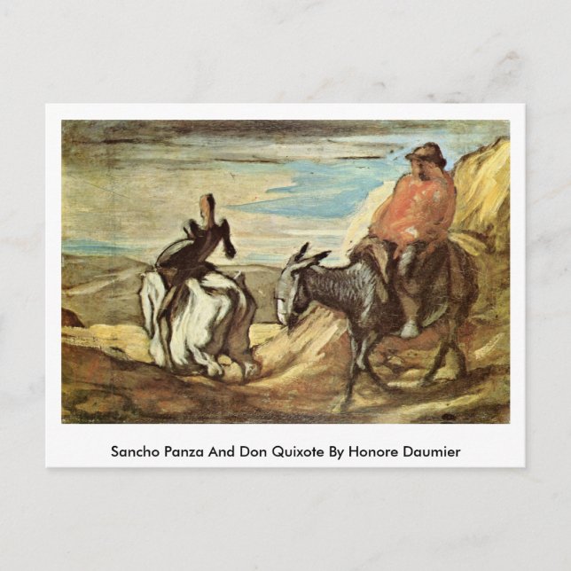 Sancho Panza And Don Quixote By Honore Daumier Postcard (Front)