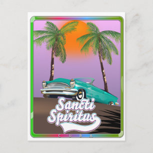 sancti spiritus Cuba travel poster. Holiday Postcard