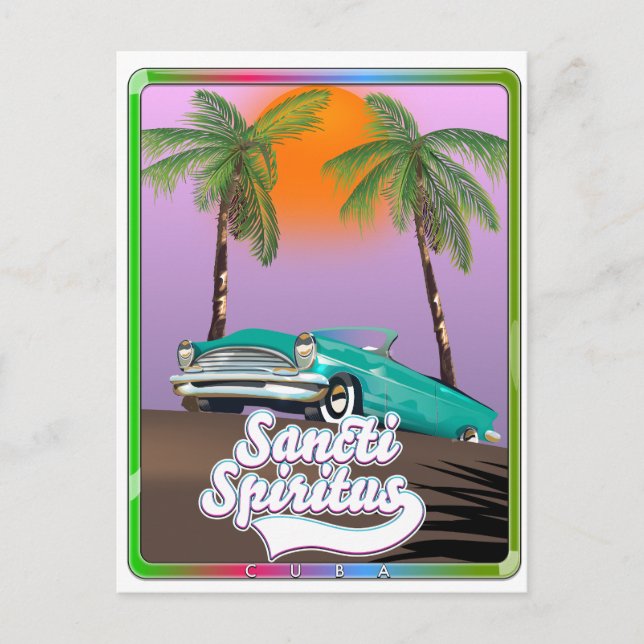 sancti spiritus Cuba travel poster. Holiday Postcard (Front)