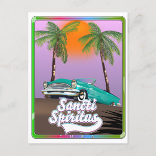 sancti spiritus Cuba travel poster. Invitation Postcard