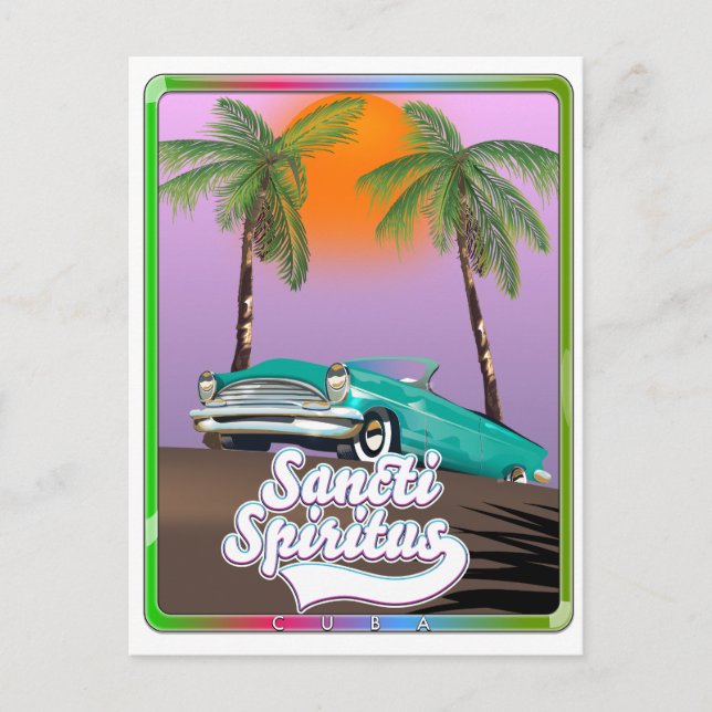 sancti spiritus Cuba travel poster. Invitation Postcard (Front)