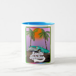 sancti spiritus Cuba travel poster. Two-Tone Coffee Mug