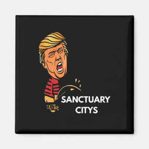 Sanctuary City Opponent Patriotic Law Enforcement Magnet