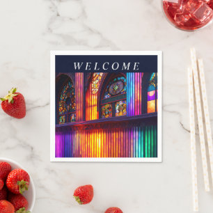 Sanctuary   Rainbow Church Art Custom Napkin