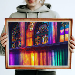 Sanctuary   Rainbow Church Interior Poster