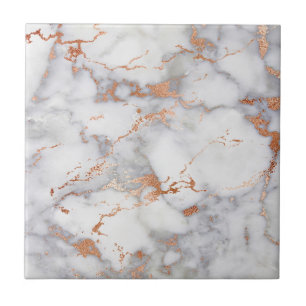 Sand Accents and White Abstract Pattern Ceramic Tile