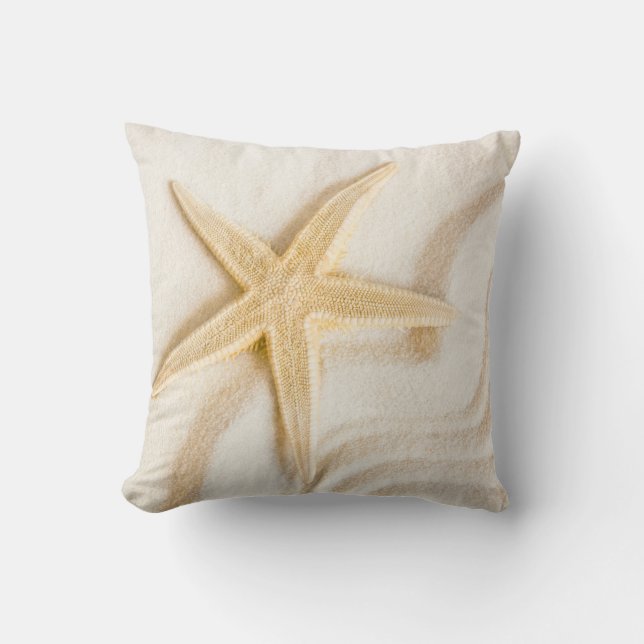 Sand and a Starfish natural neutral colour Cushion (Front)
