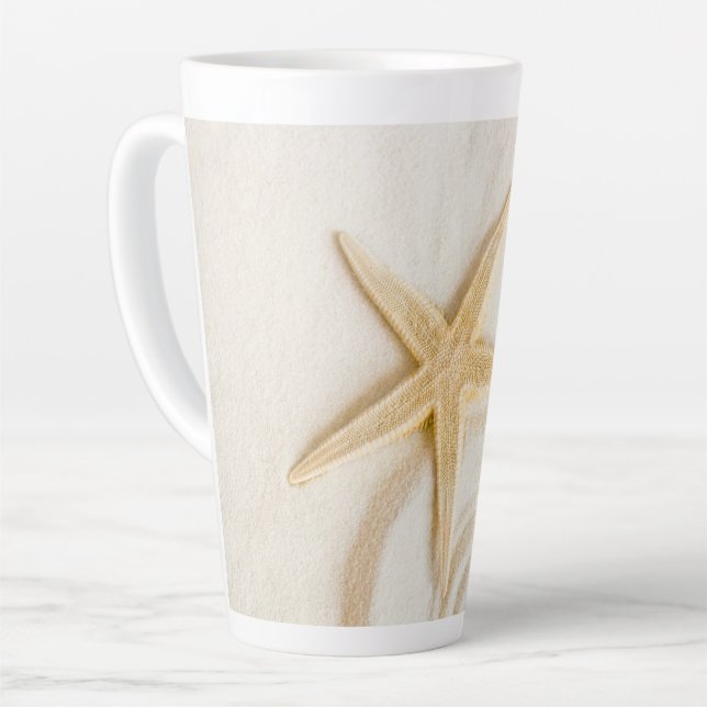 Sand and a Starfish natural neutral colour   Latte Mug (Left Angle)