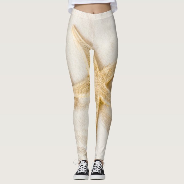 Sand and a Starfish natural neutral colour  Leggings (Front)