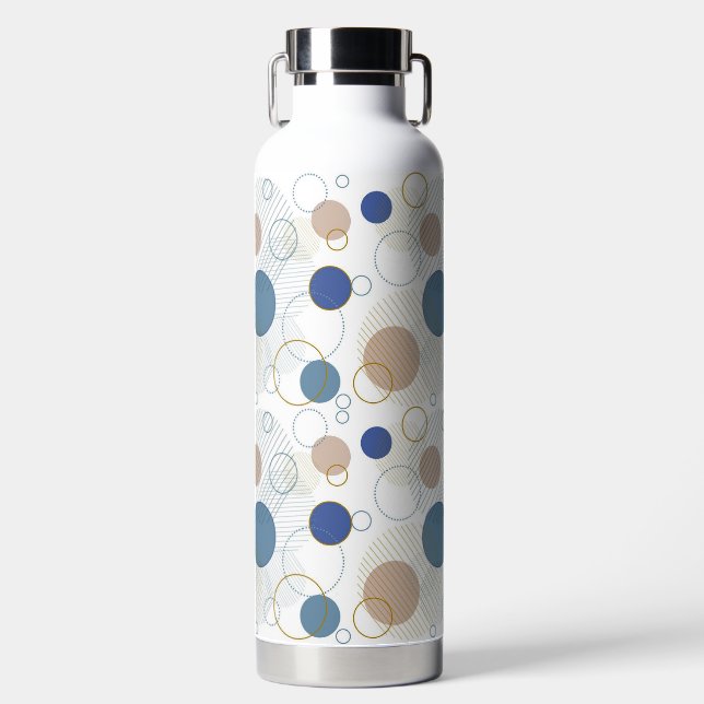 Sand and Blue Beach Colour Dots Water Bottle (Front)