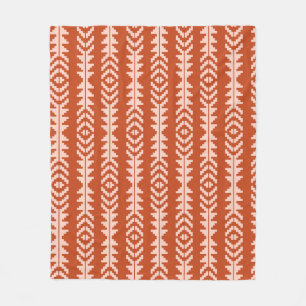 Sand and Clay Geometric Boho Design Fleece Blanket