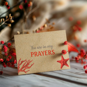 Sand and Coral In My Prayers Encouragement Card