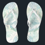 Sand and Palms Beach Wedding Bridal Party Thongs<br><div class="desc">Watercolor palm branches and a sandy wash with beach blue accents. A modern,  elegant yet breezy design.
Great gear for your bridal party. They can kick their shoes off and dance the night away. Stuff them into the pretty tote bag in the collection. They'll use them over and over.</div>