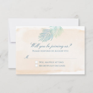 Sand and Palms Beach Wedding RSVP Card