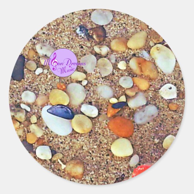 Sand and Pebbles Classic Round Stickers (Front)
