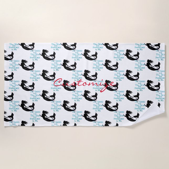 Sand and Sea Beach Mermaid Thunder_Cove Beach Towel (Front)